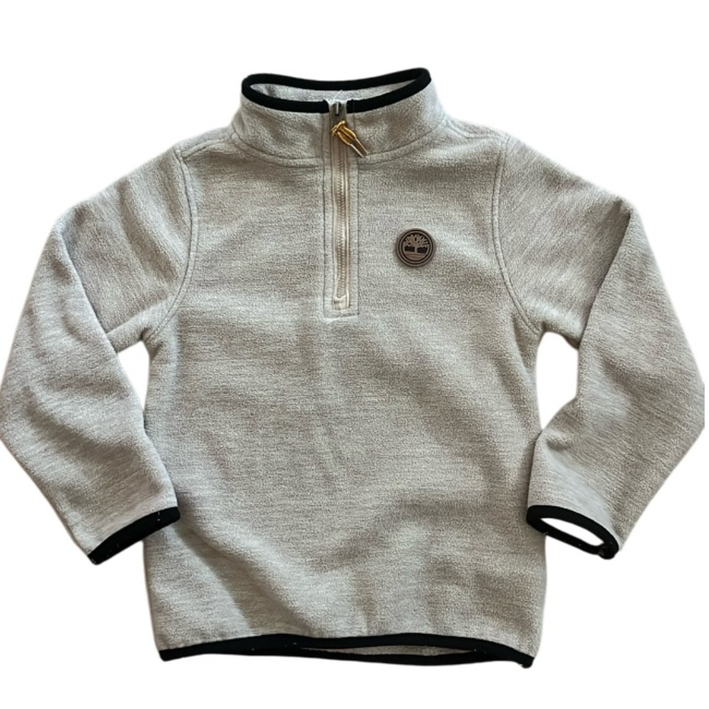TIMBERLAND BOYS 1/4 ZIP FLEECE PULL OVER JACKET TAN SIZE 4